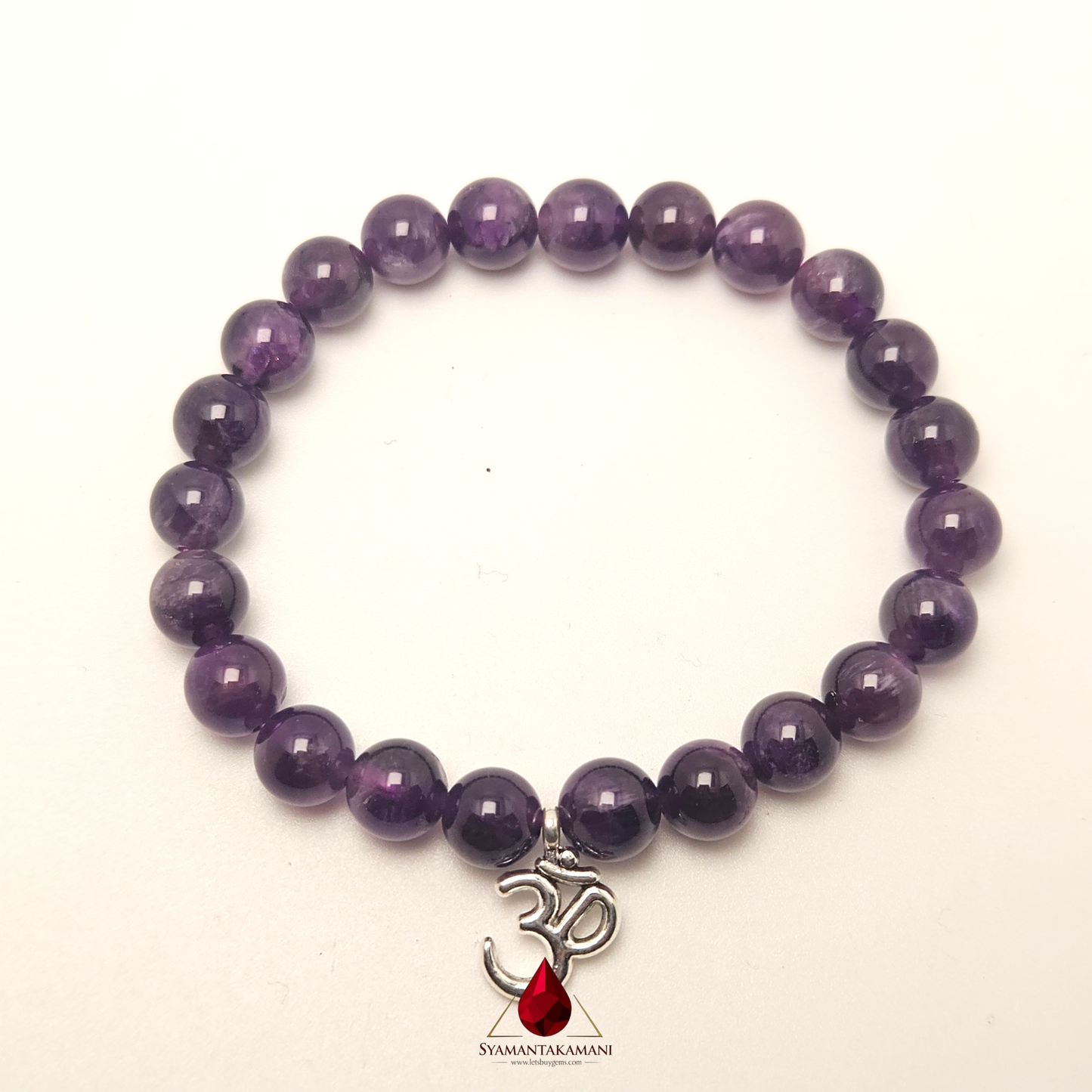 Divine Calmness: 8-9 mm Natural Amethyst Beaded Bracelet