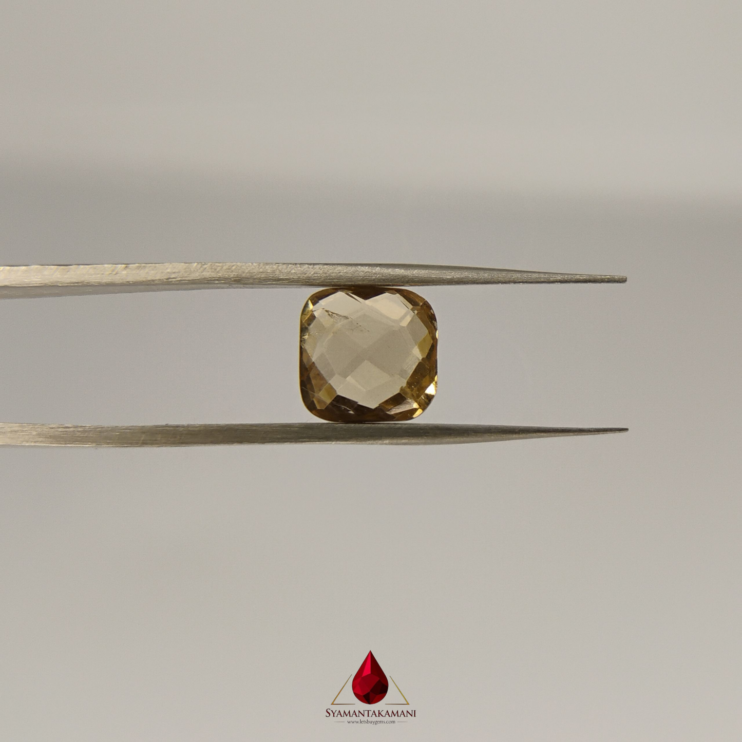 Citrine Checker Cut Square 3.85 Carats