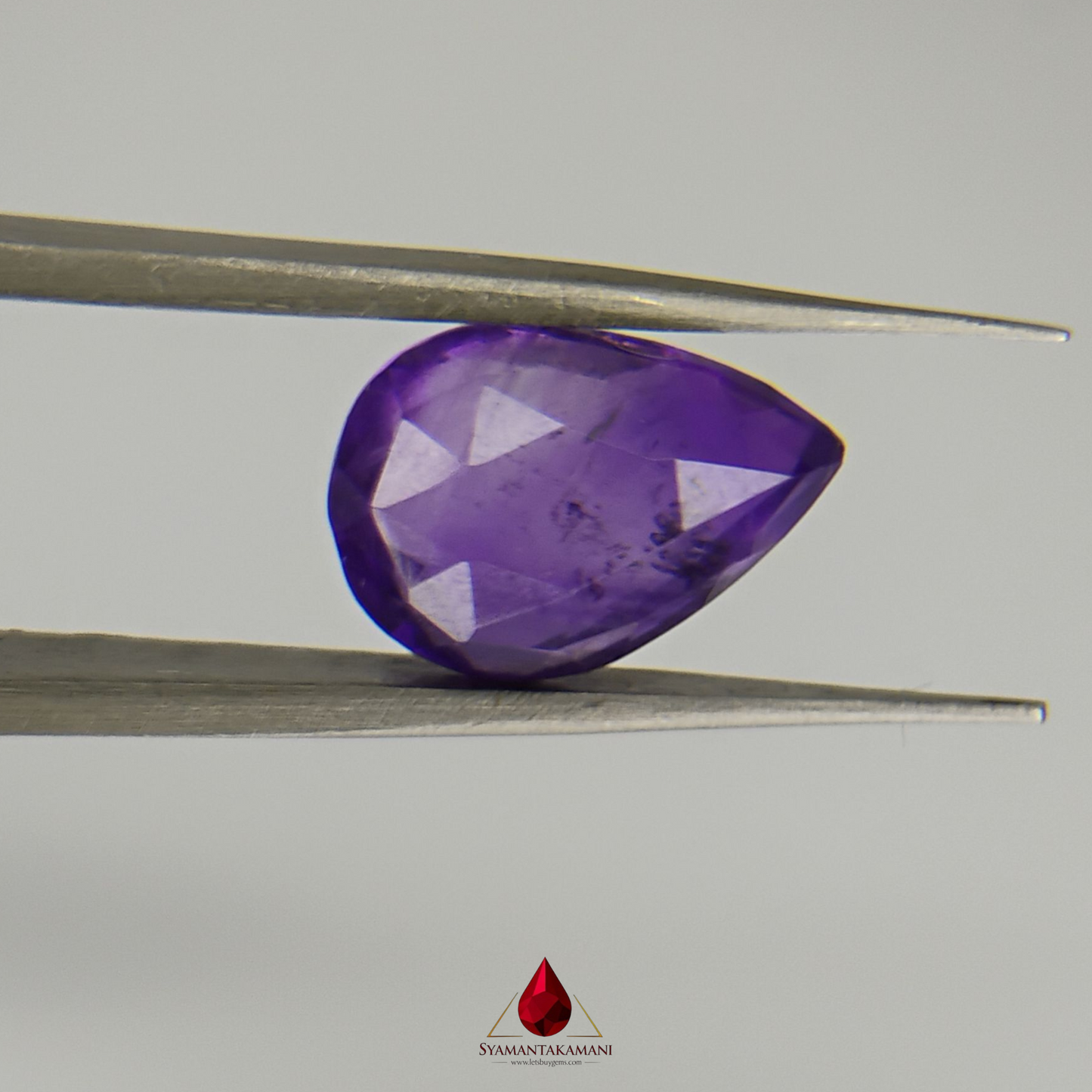 Amethyst Checker Cut Pear 6.15 Carats