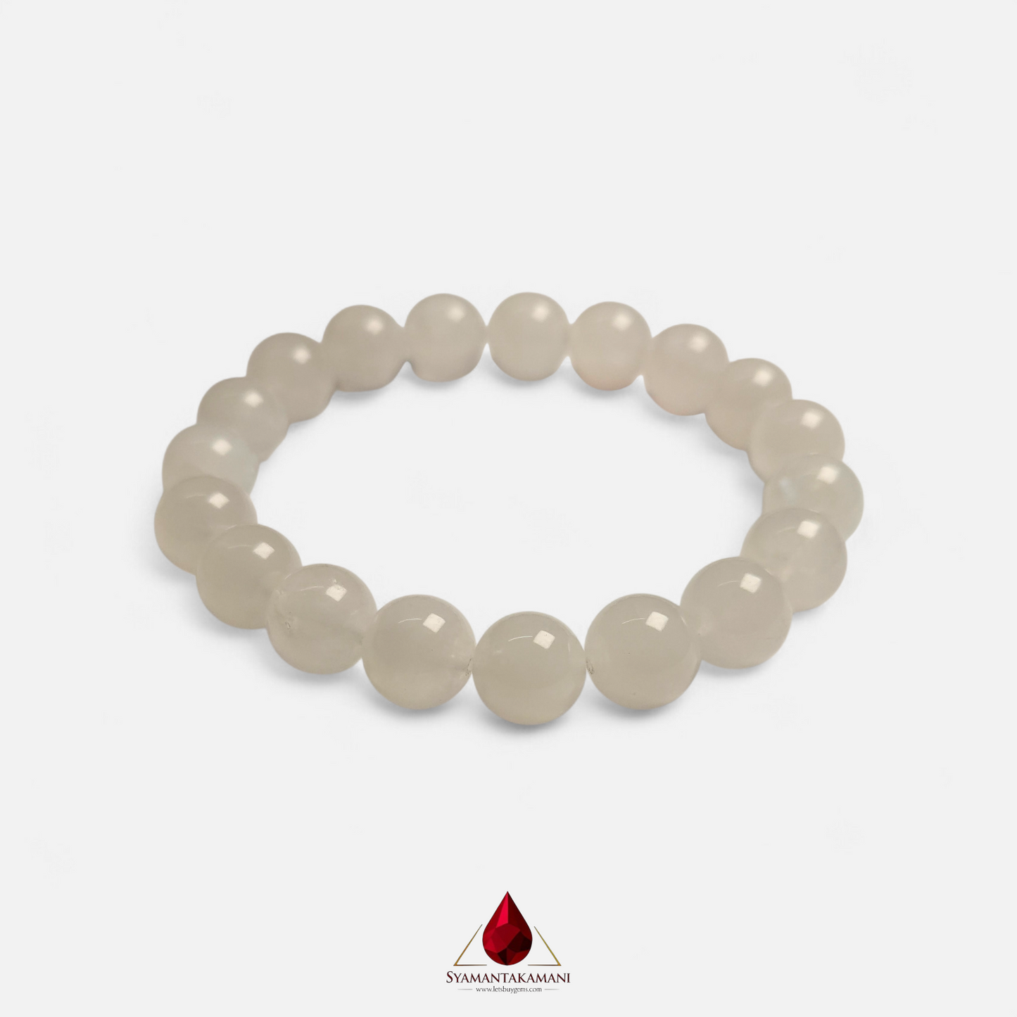 Natural Moonstone Bracelet 8.5mm-10mm White Sheen Beads The Lunar Magic