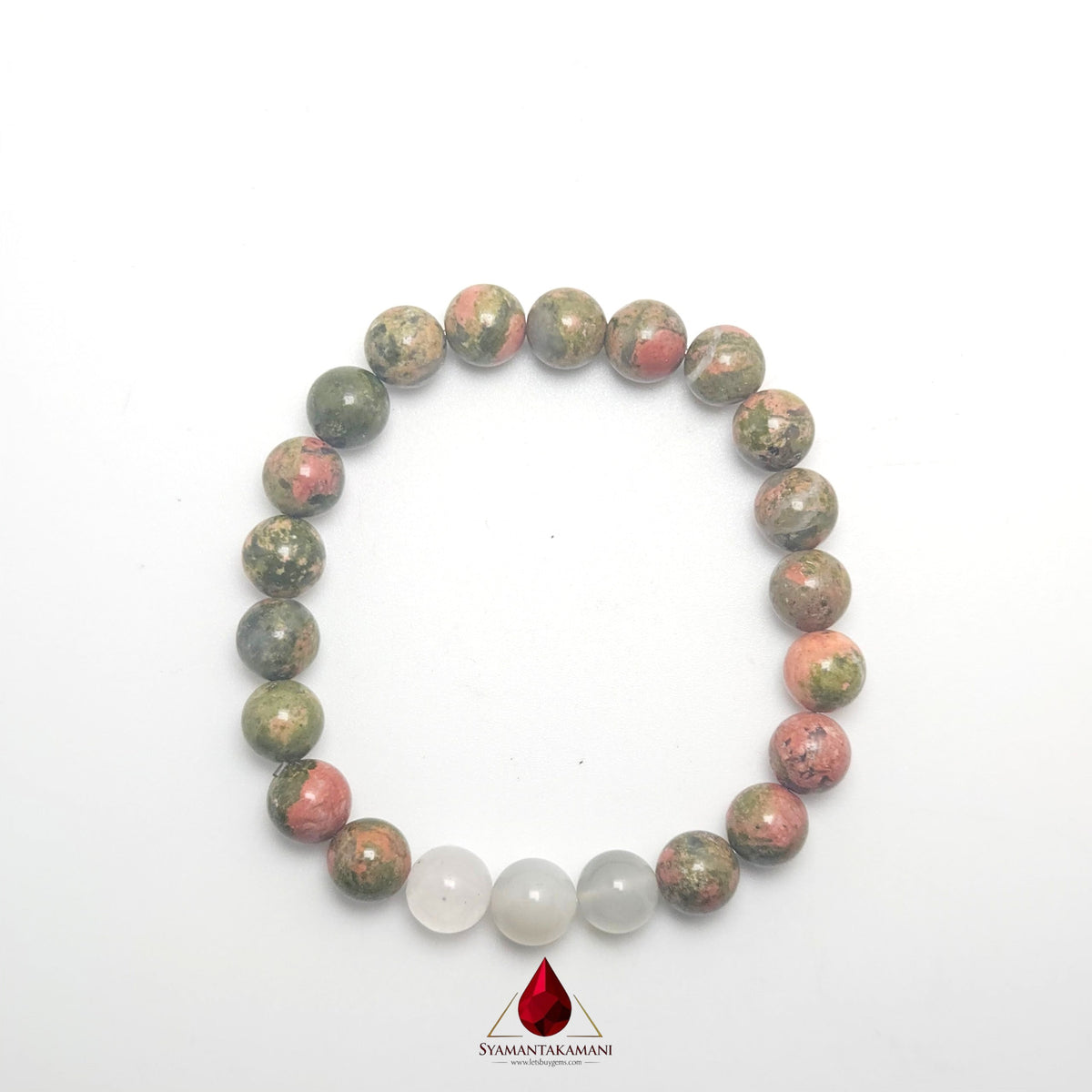 Natural Unakite & Moonstone 8mm Bead Healing Bracelet The Sacred Motherhood & Divine Feminine