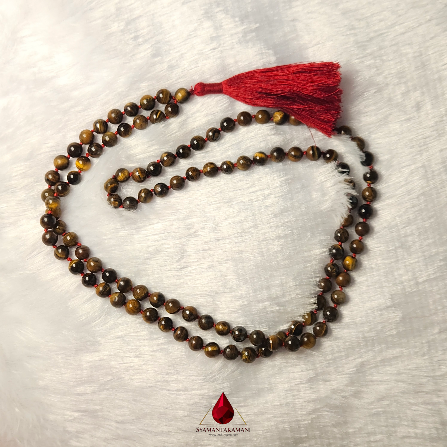 Natural Tiger’s Eye 108-Bead Japamala The Gilded Guardian