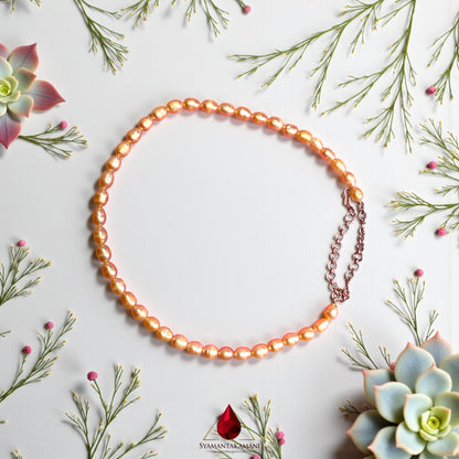 Natural Freshwater Pearl 7mm Oval in 999 Silver Classy Necklace