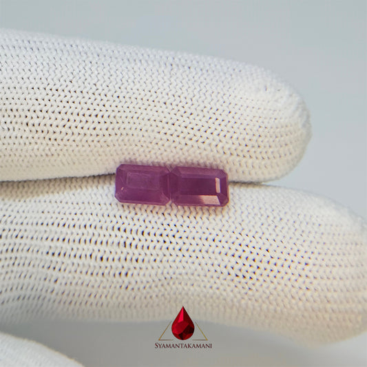 Ruby 4.25 Carats Earring Pair Natural Untreated Ruby from Karnataka The Heritage Gem