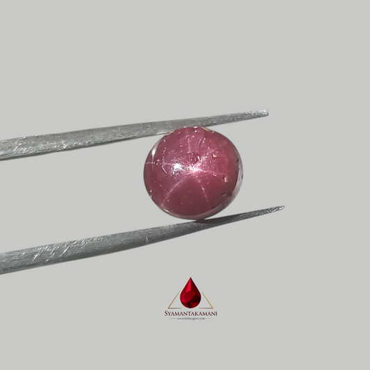 Star Ruby Round 3.85 Carats (6 Ray Asterism)
