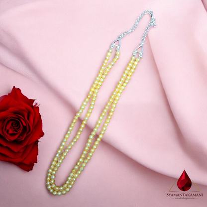 Golden Pearl in 999 Silver Chic Necklace 2 Line