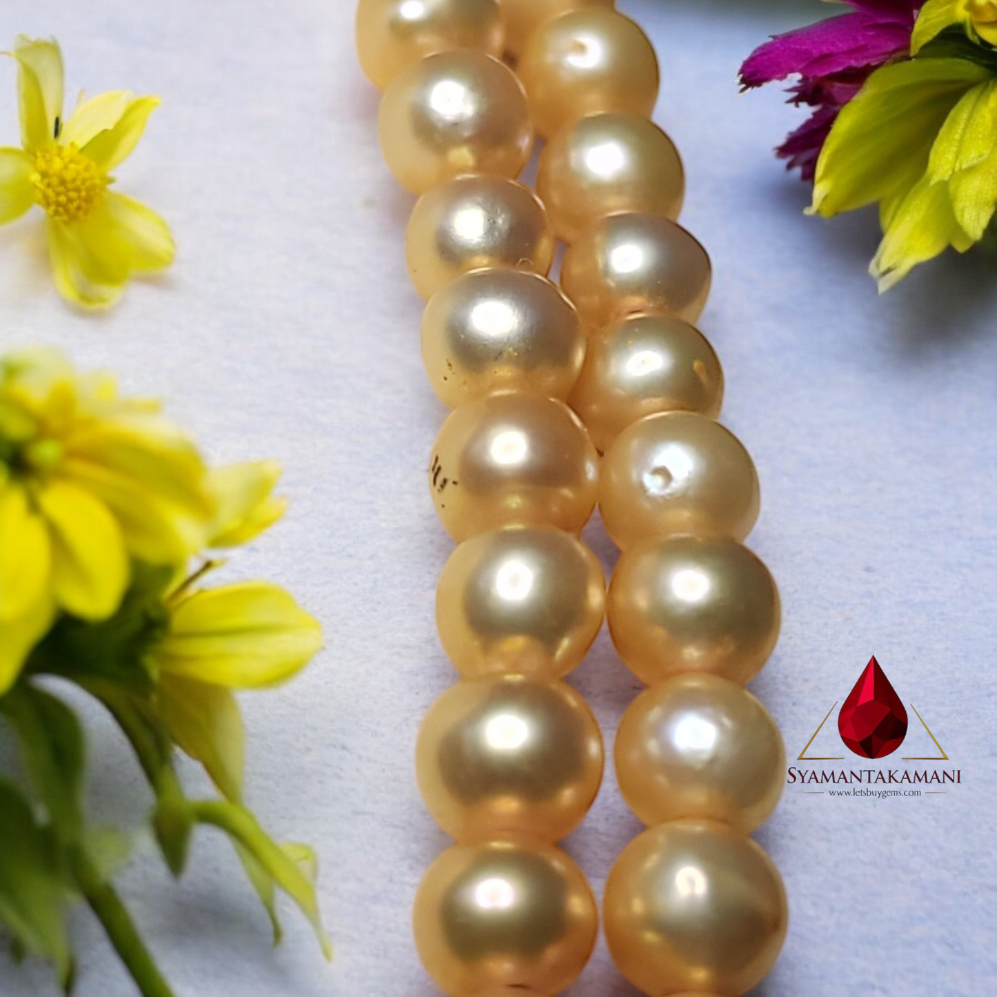 Golden Pearl in 999 Silver Chic Necklace 2 Line