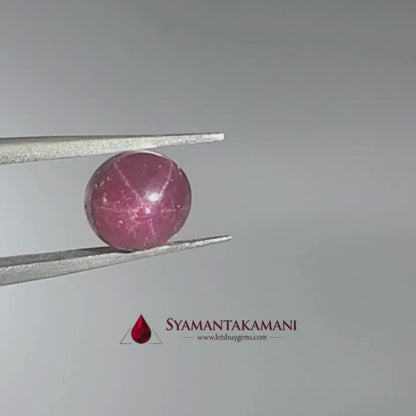 Star Ruby Round 3.85 Carats (6 Ray Asterism)