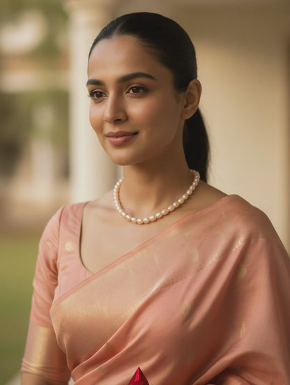 Natural Freshwater Pearl 7mm Oval in 999 Silver Classy Necklace