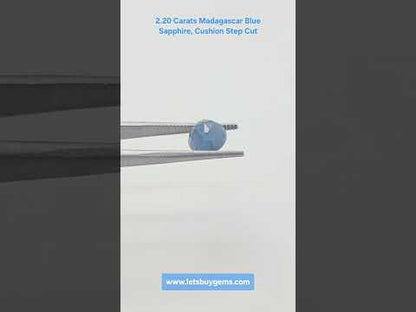 Natural Blue Sapphire 2.20 Carat Untreated (Neelam) From Madagascar Cushion Step Cut