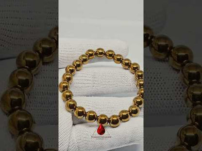 Polished Golden Hematite Bracelet 8mm beads