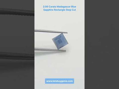 Natural Blue Sapphire 2.06 Carat Untreated (Neelam) From Madagascar Square Step Cut