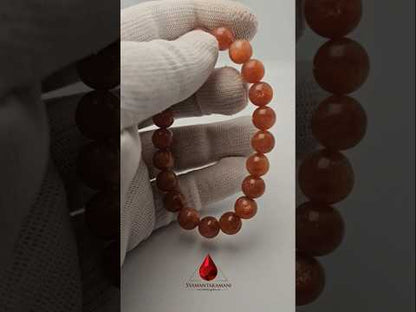 Natural Sunstone Bracelet 9mm Beads The Solar Radiance