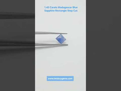 Natural Blue Sapphire 1.42 Carat Untreated (Neelam) From Madagascar Square Step Cut