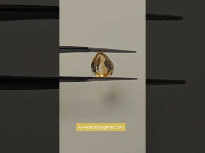 Natural Citrine 3.45 Carats Unheated Untreated From Brazil Tear Drop Cut