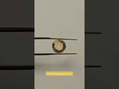Natural Citrine 2.85 Carats Unheated Untreated From Brazil Round Brilliant Cut