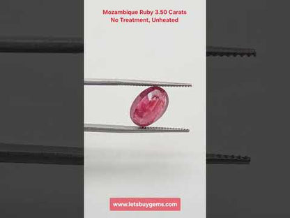 Natural Ruby 3.50 Carats Oval Mixed Cut AA+ Grade from Mozambique The Crimson Monarch