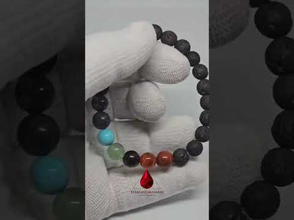 Natural 7 Chakra Lava Stone Bracelet 8mm beads