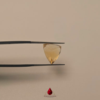 Natural Citrine 3.75 Carats Unheated Untreated From Brazil Trillion Cut