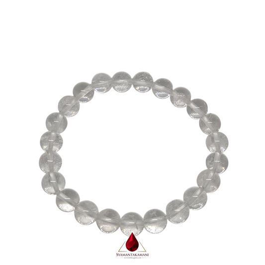 Natural Clear Quartz (Spadikam or Spatik) Bracelet 8mm beads