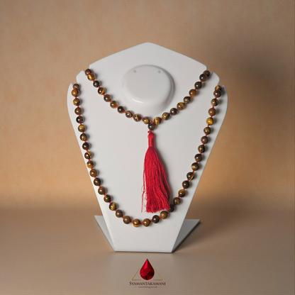 Natural Tiger’s Eye 108-Bead Japamala The Gilded Guardian