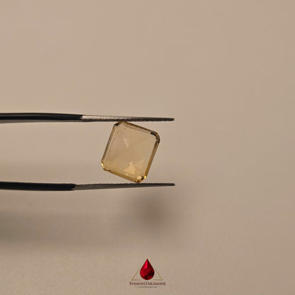 Natural Citrine 3.80 Carats Unheated Untreated From Brazil Emerald Cut