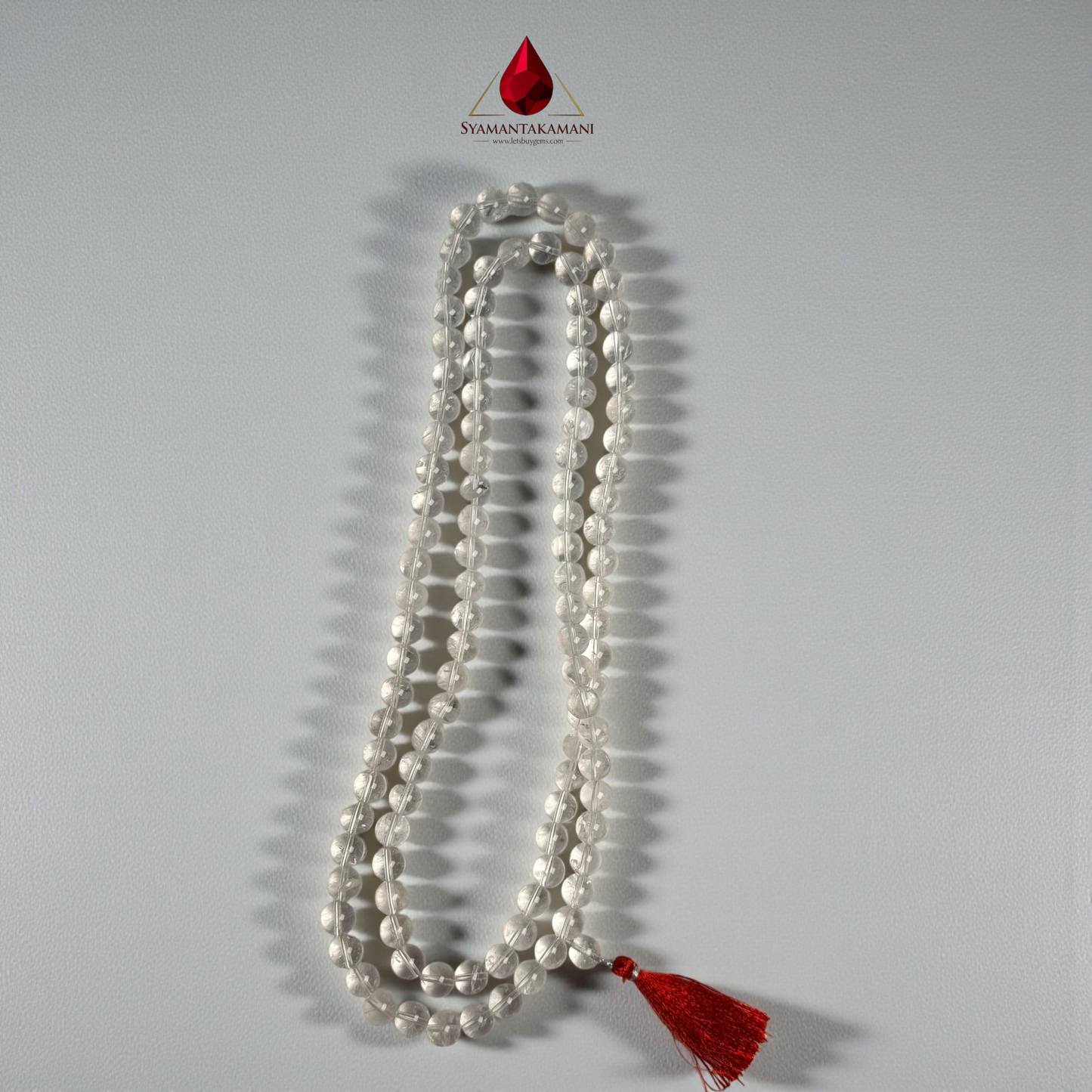 Premium 10mm Spadikam (Clear Quartz) 108-Bead Japamala The Eternal Clarity