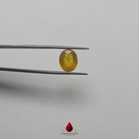 Yellow Sapphire 2.74 Carats HEATED from Sri Lanka Oval
