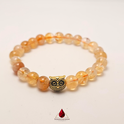 The Lucky Owl: Natural Citrine Bracelet AAA Quality (7-8mm)