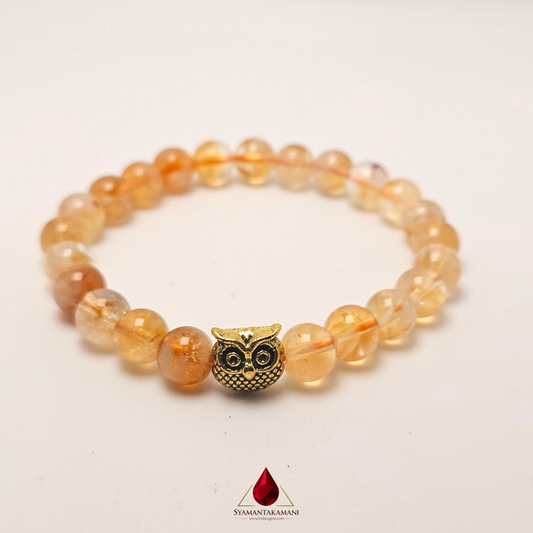 The Lucky Owl: Natural Citrine Bracelet AAA Quality (7-8mm)