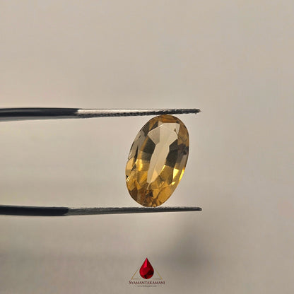 Natural Citrine 3.90 Carats Unheated Untreated From Brazil Oval Mixed Cut
