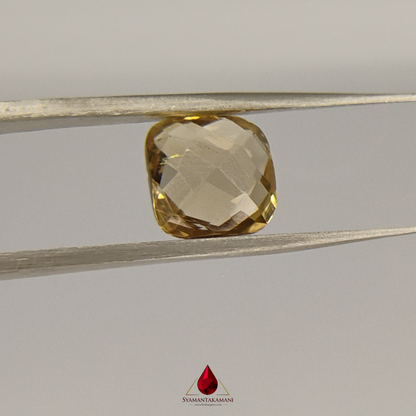 Citrine Checker Cut Square 3.85 Carats