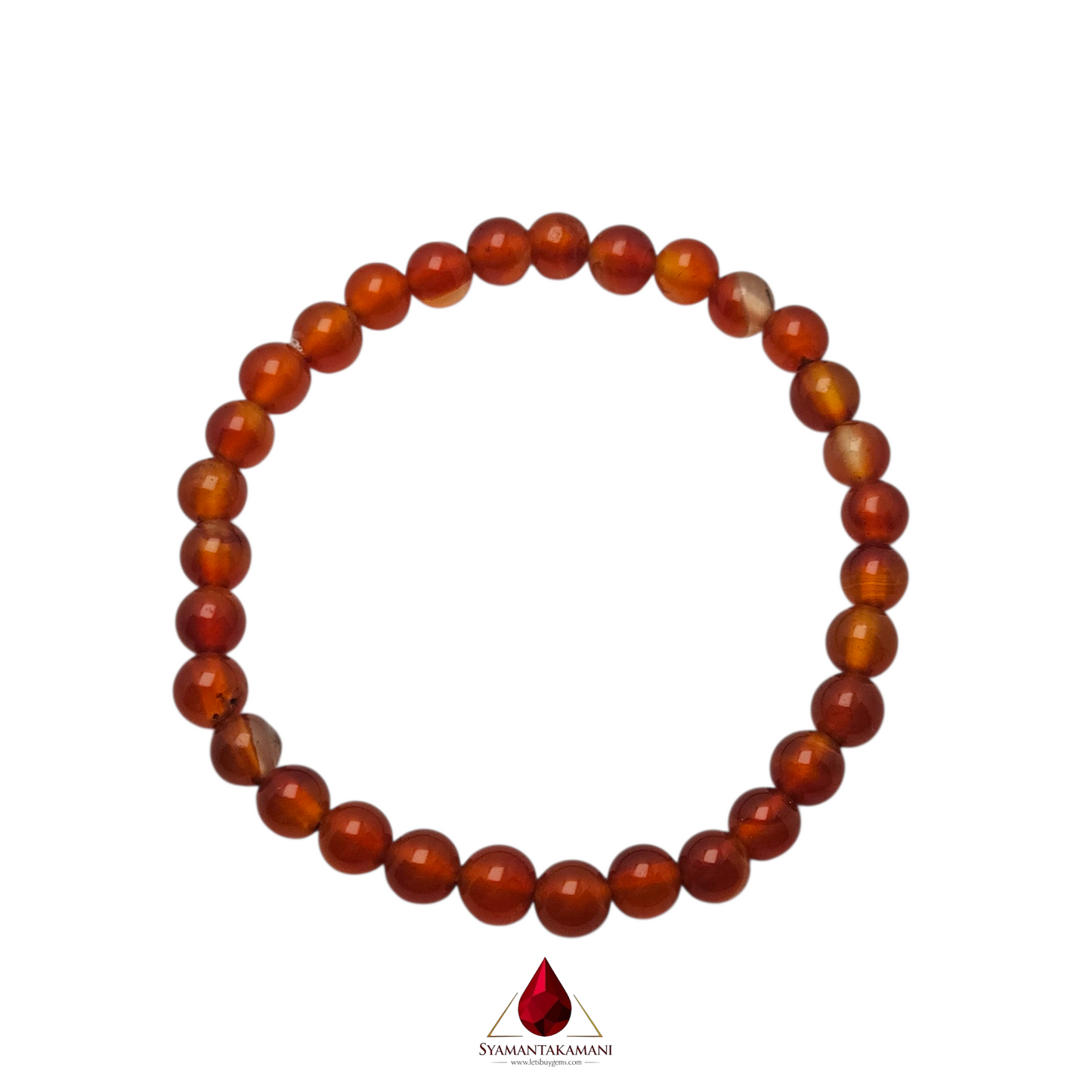 Natural Carnelian Bracelet 6mm The Fiery Vitality