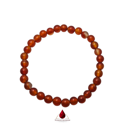 Natural Carnelian Bracelet 6mm The Fiery Vitality