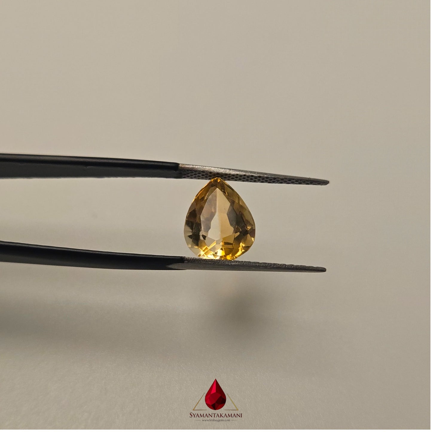 Natural Citrine 3.45 Carats Unheated Untreated From Brazil Tear Drop Cut