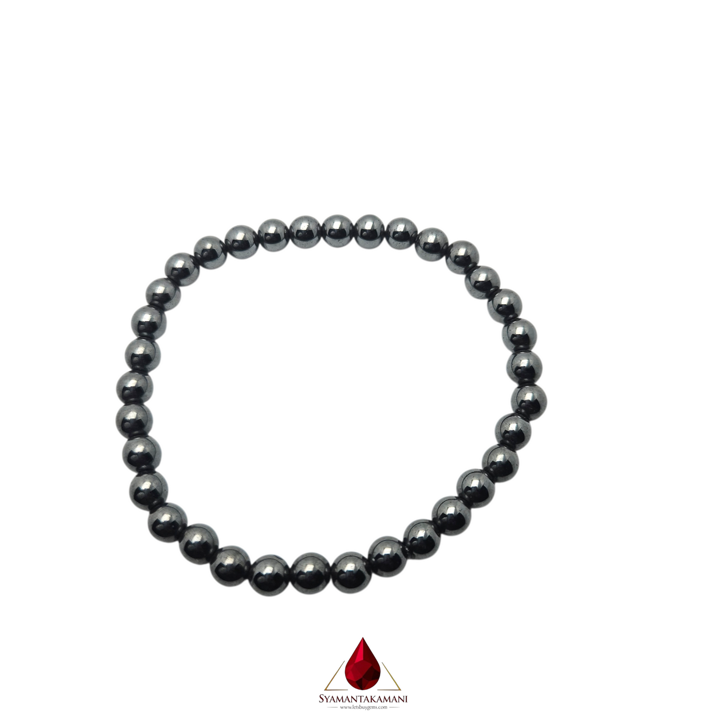 Hematite Bracelet Black Polish 6mm The Grounding Strength