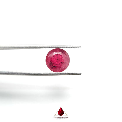 Natural Ruby 3.77 Carats Round Mixed Cut AA Grade from Mozambique