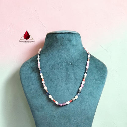 Natural 8-Gemstone Astrological Mala Natural, Heat and Minor Oil Treatment Only The Ashtaratna Paradigm