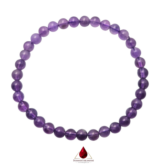 Natural Amethyst Bracelet 6mm The Royal Serenity