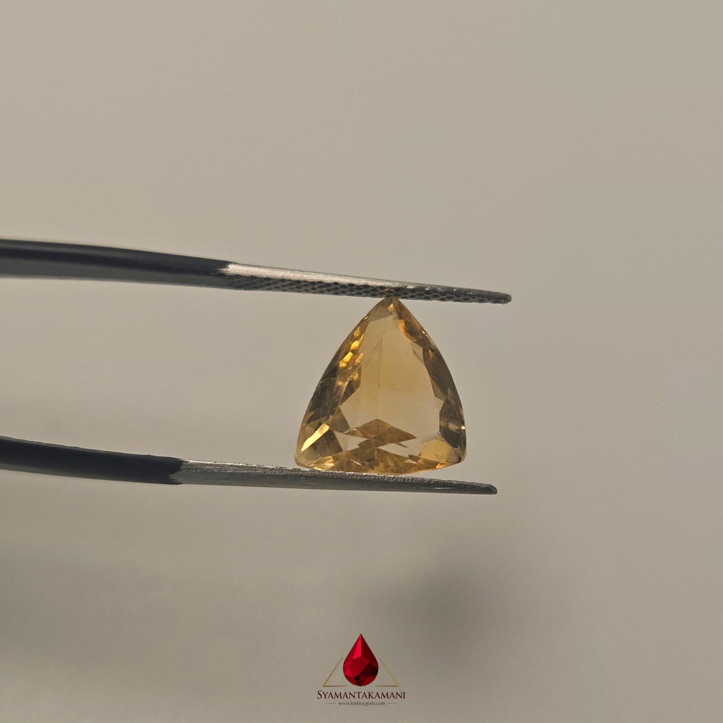 Natural Citrine 3.75 Carats Unheated Untreated From Brazil Trillion Cut
