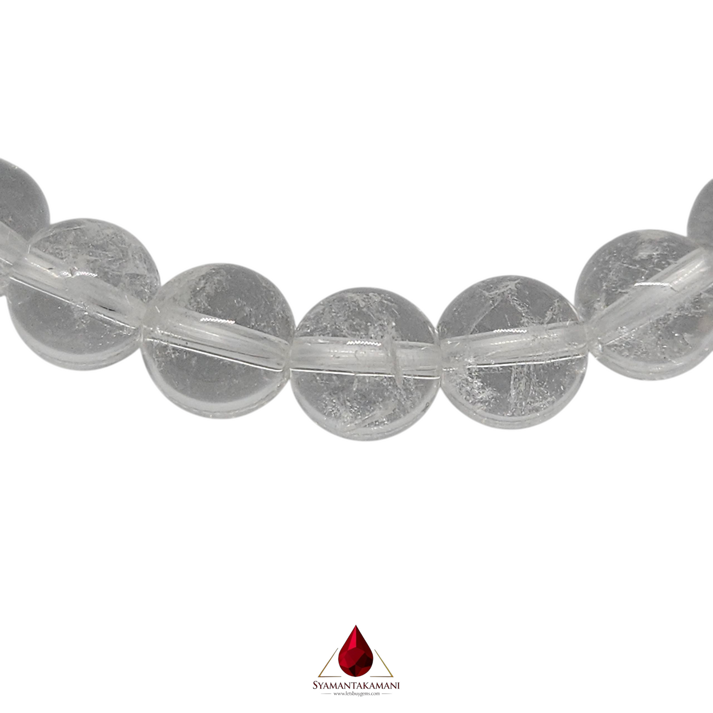 Natural Clear Quartz (Spadikam or Spatik) Bracelet 8mm beads