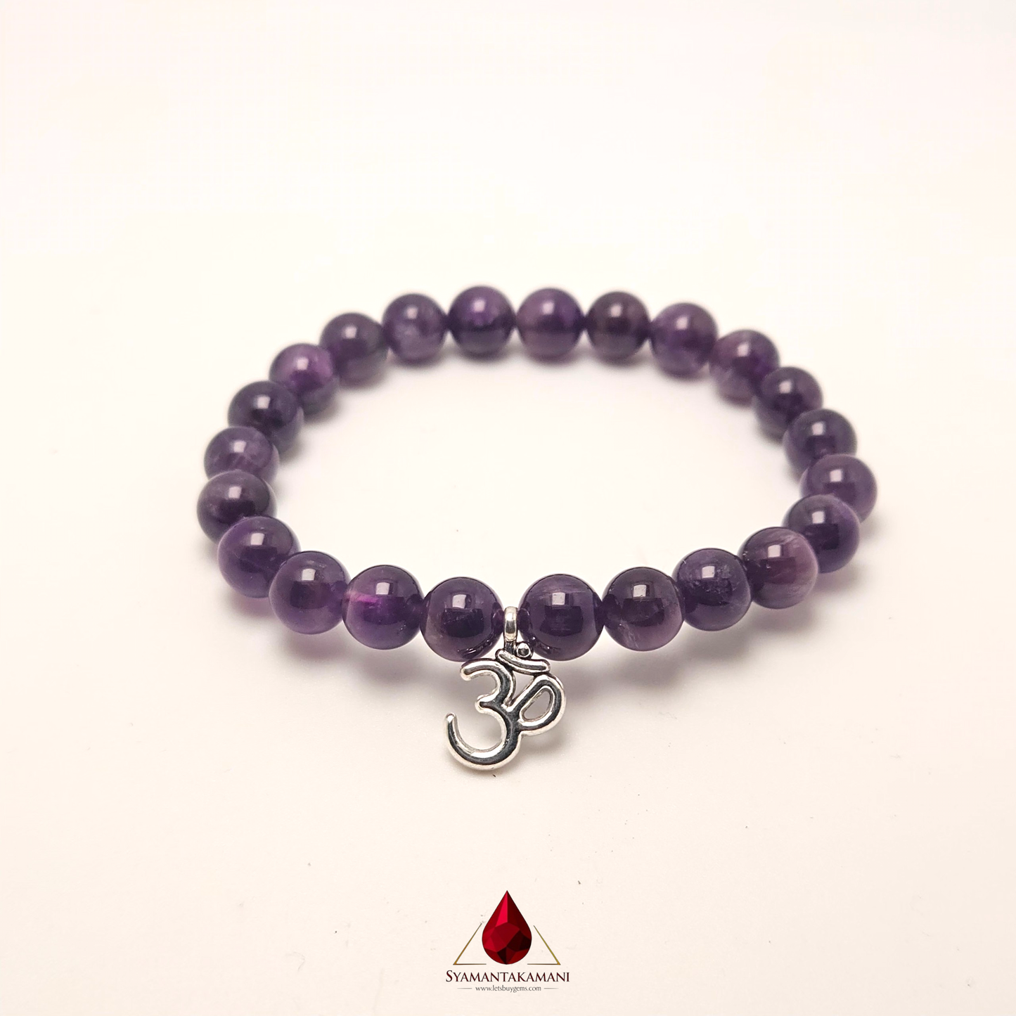 Divine Calmness: 8-9 mm Natural Amethyst Beaded Bracelet