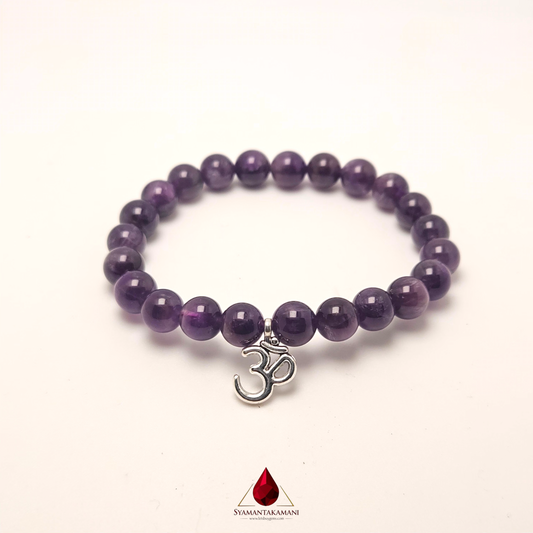 Divine Calmness: 8-9 mm Natural Amethyst Beaded Bracelet