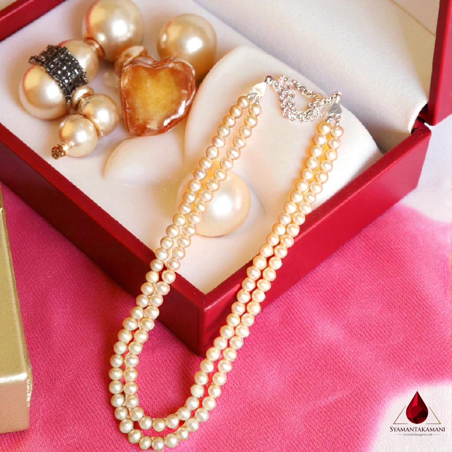 Natural Freshwater Pearl 7mm Round in 999 Silver Classy Necklace 2 Line With Certificate