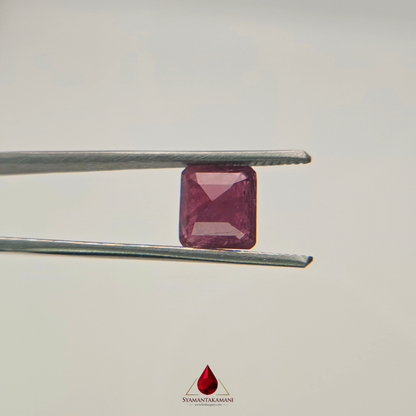 Natural Untreated Mozambique Ruby 2.70 Carats Rectangle Step Cut