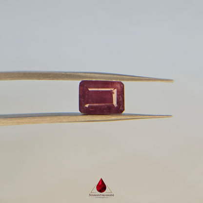 Ruby Rectangle Step Cut 3.61 Carats Natural Untreated Ruby from Mozambique