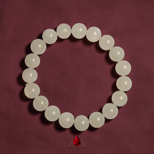 Natural Moonstone Bracelet 8.5mm-10mm White Sheen Beads The Lunar Magic