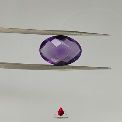 Amethyst Checker Cut Oval 4.85 Carats