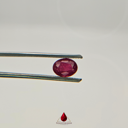 Natural Untreated Mozambique Ruby 1.50 Carats Oval Mix Cut AAA Quality