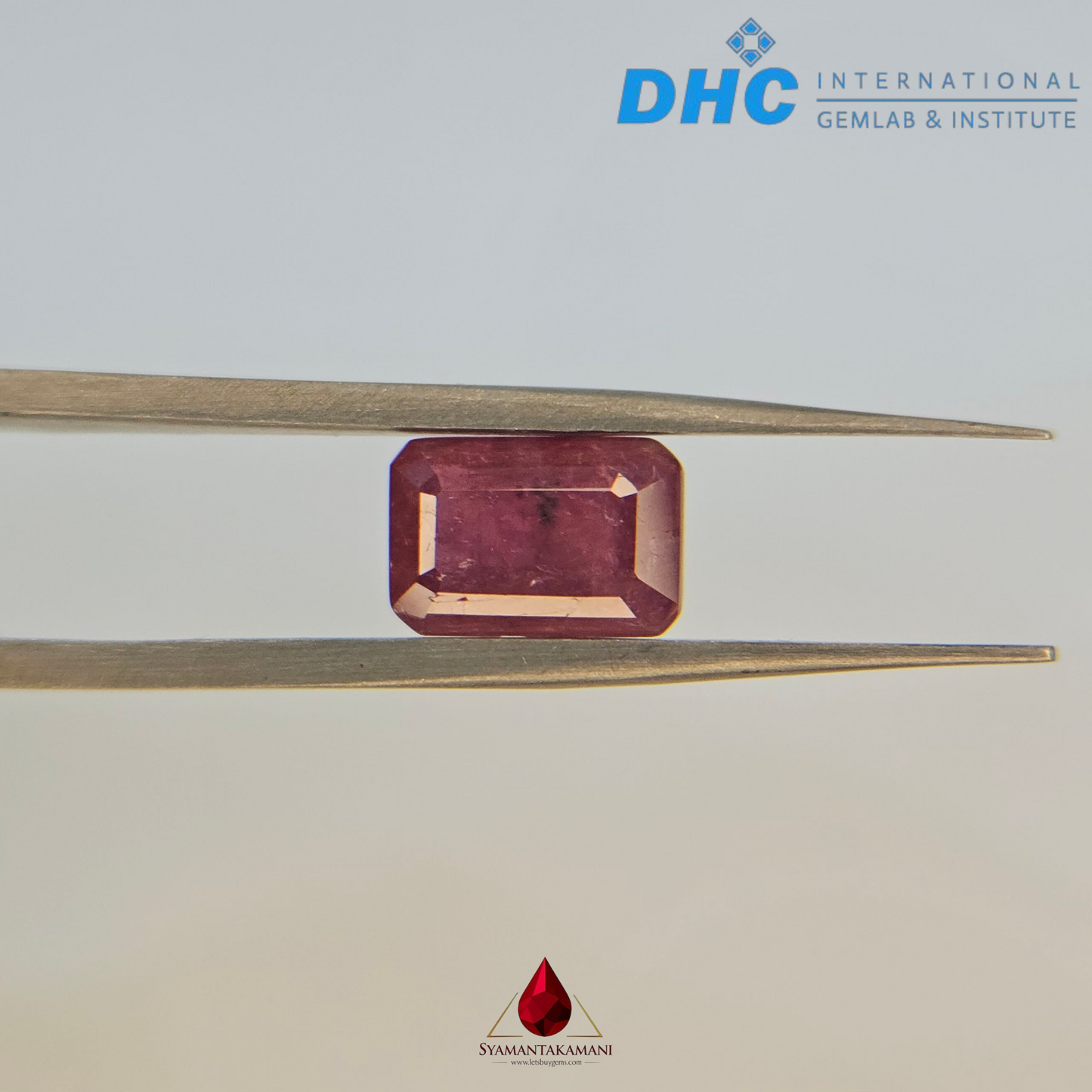 Ruby Rectangle Step Cut 2.85 Carats Natural Untreated Ruby from Mozambique